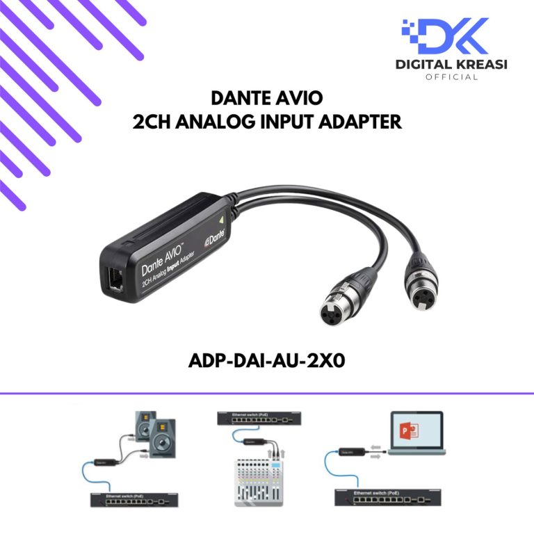 Dante AVIO 2 CH In Adapter XLR to IP Extender